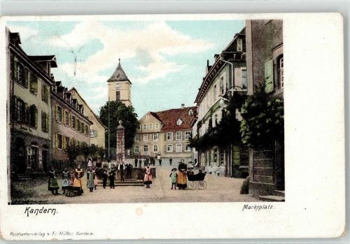 Kandern 1910 Marktplatz