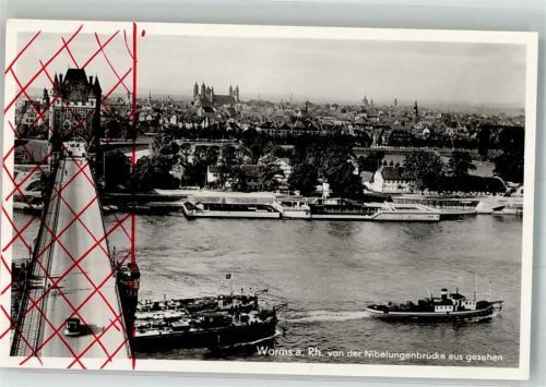 Worms Zensur Rheinbrücke Dampfschiffe