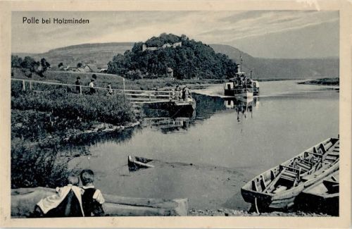 Polle 1907 Anlegestelle Schiff