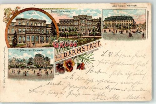 Darmstadt 1902 Palais Gartenseite Schloss Wilhelmstrasse