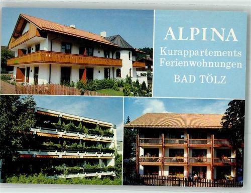 Bad Tölz Alpina Kurappartements und Ferienwohnungen Rieschstraße 8 Werbekarte