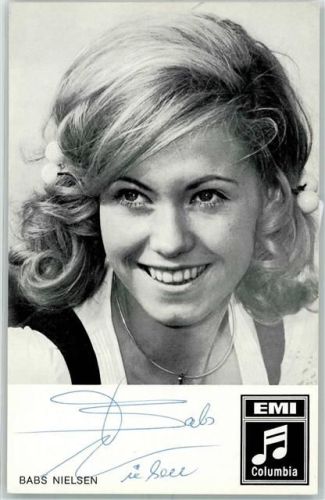 Babs Nielsen Autogramm origin. Unterschrift