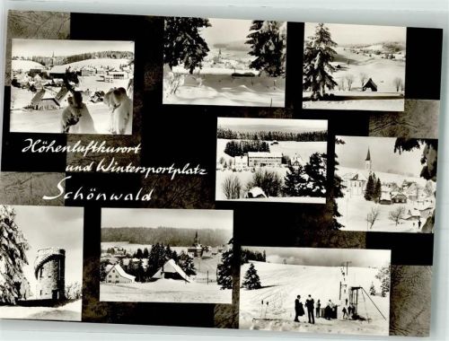 Schönwald Winter Seilbahn Kirche Hotel