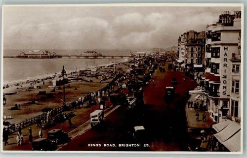 Brighton Kings Road Harrisons Autos Verkehr Schiff Boot Strand