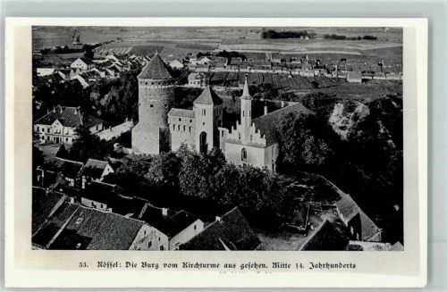 Rößel Burg vom Kirchturme gesehen Mitte 14. Jahrhundert