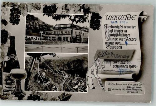 Altenahr 1962 Cafe Lang Wein Seilbahn