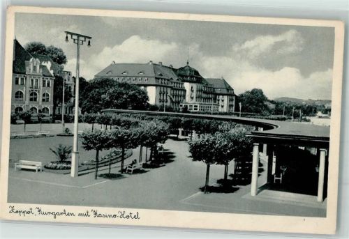 Zoppot Kurgarten mit Kasino Hotel
