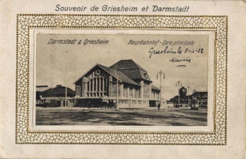 Darmstadt Darmstadt (6100) Leporello, Strassenbahn, Bahnhof II (Ecken abgestossen)