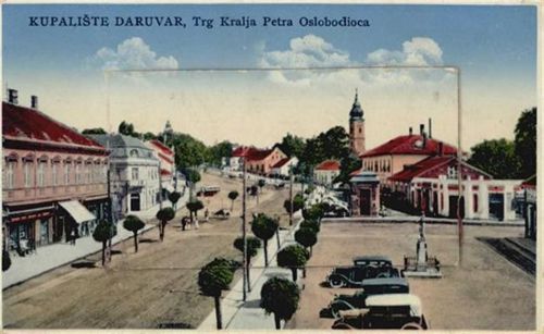 Daruvar Daruvar (Kroatien) Leporello, Teilansicht, Auto II (Ecken abgestossen, Abschürfungen VS, fleckig RS)