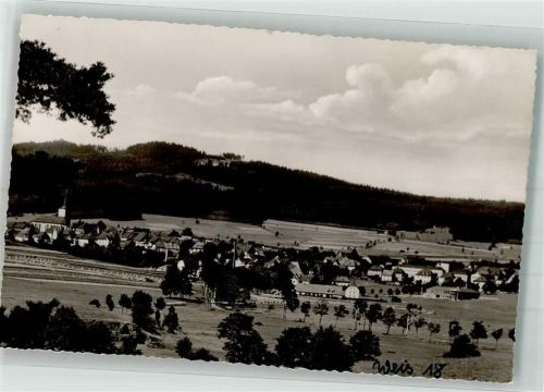 Weißenstadt Panorama des Ortes mit der Stadtkirche St. Jakobus und dem Waldstein