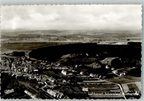 Scharzfeld Fliegeraufnahme des Ortes mit der St.-Thomas-Kirche