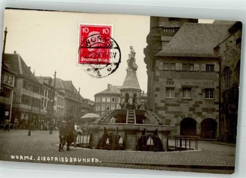 Worms Siegfriedbrunnen Frankatur Vorderseite