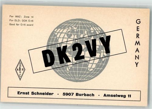 Burbach Funkfrequenzkarte DK2VY