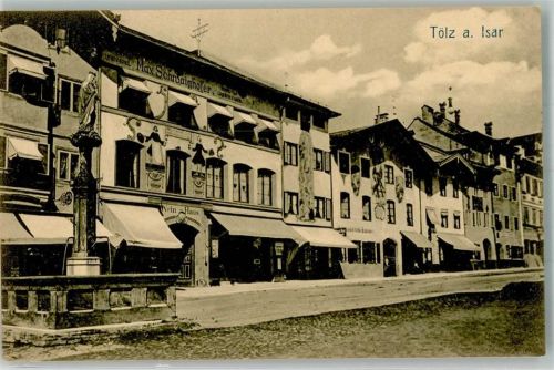 Bad Tölz Gasthaus Weinhaus Max Schwaighofer mit Marienbrunnen