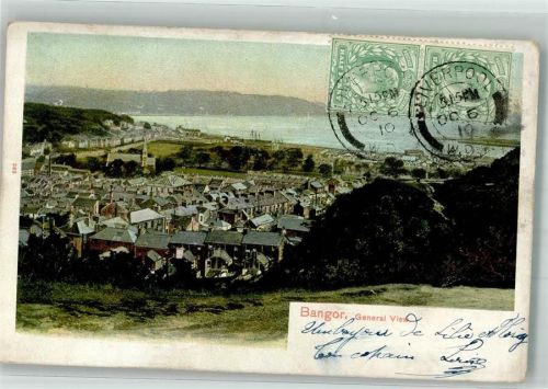 Caernarfon 1910 Bangor Briefmarke Bildseite