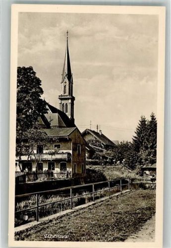 83236 W8212 Übersee Foto AK mit Pfarrkirche St. Nikolaus Verlag Peter Triem Nr. 4457