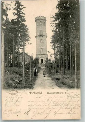 Kurort Oybin 1903 Aussichtsturm auf dem Hochwald Hüttenstempel