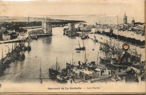 La Rochelle La Rochelle (Frankreich) Leporello auf Holz, Hafen II (fleckig RS, Rahmen gebrochen, Abschürfung RS)