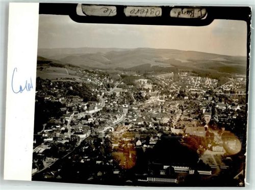 Osterode Fliegeraufnahme Foto Original aus Archiv eines Ansichtskartenverlages Ort handschriftlich