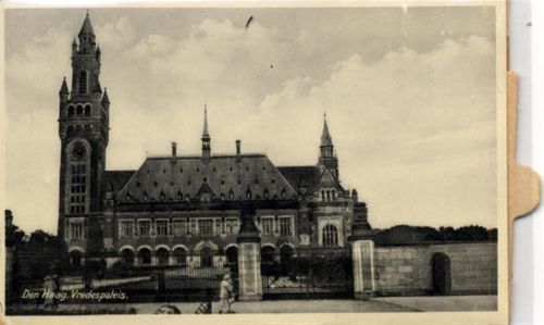 Den Haag Den Haag (Niederlande) Mechanik-Karte mit Leporello Vredespaleis II- (Einrisse RS)