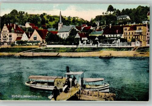 Wehlen Stadt Motorschiff Hotel Elbterrassen Kirche