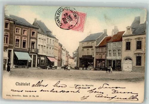 Chatelet 1918 Marktplatz Briefmarke Bildseite