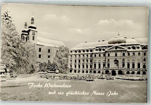 Donaueschingen Winter Stadtkirche u. Fürstl. Fürstenberg.Schloss Ort handschriftlich Foto Original aus Archiv eines Ansichtskartenverlages