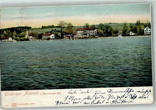 Ambach 1908 Panorama des Ortes mit Muttergotteskapelle Verlag Louis Glaser 2803
