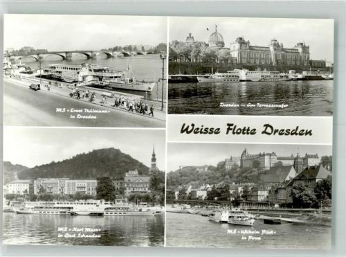 Bad Schandau Raddampfer Ernst Thälmann Raddampfer Karl Marx Raddampfer Wilhelm Pieck Pirna VEB Bild und Heimat