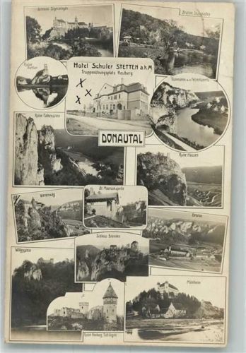 Stadt Sigmaringen 1912 Hotel Schuler Burg Schloss Sigmaringen Donautal