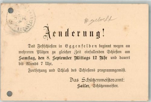 Eggenfelden 1900 Gebrauchsspuren Geschäftskorrespondenz gelocht