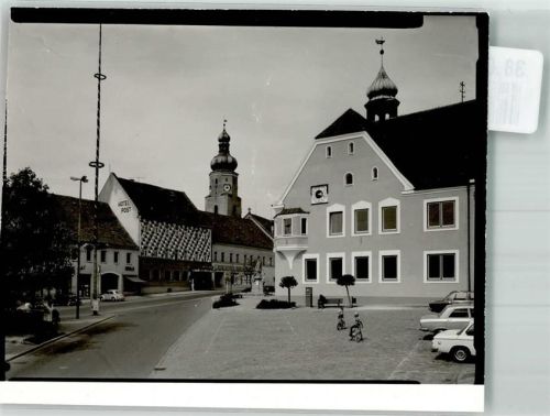 Waldmünchen Hotel Post Kirche Ort handschriftlich Foto Original aus Archiv eines Ansichtskartenverlages