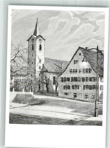 Villingen Ev. Kirche sign. Mangold , P.