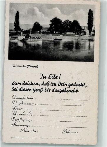 Grohnde Gasthaus Pension Grohnder Fährhaus Dampfschiff WK II