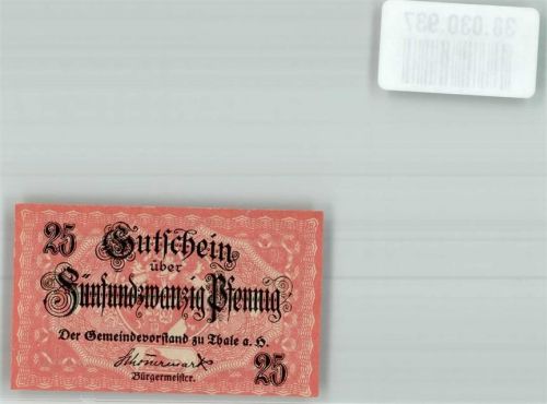 Thale 1921 25 Pfennig