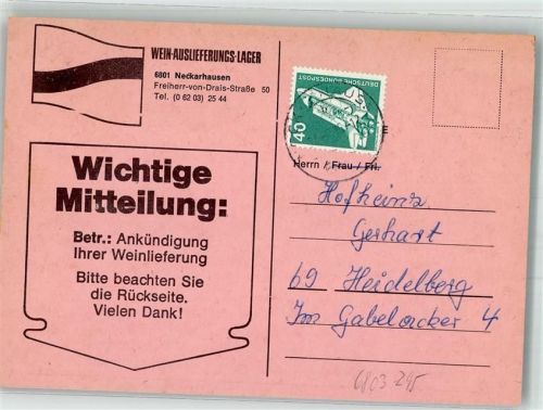 Edingen-Neckarhausen Wein-Auslieferungs-Lager Weingut Heinrich Nepomuk Steyert Oberrotweil