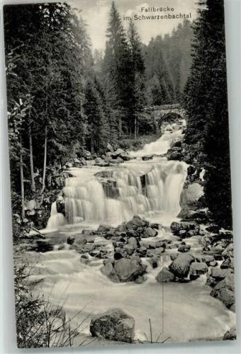 Kreuth Brücke über den Wasserfall im Schwarzenbachtal Hüttenstempel Karlsruher Naturfreundehaus