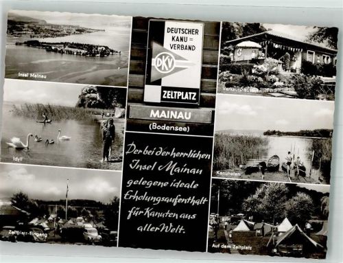 Insel Mainau Fliegeraufnahme der Insel Campingplatz des Deutschen Kanuverbandes