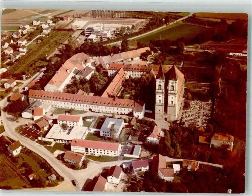 Niederalteich Fliegeraufnahme Benediktinerabtei Foto Original aus Archiv eines Ansichtskartenverlages