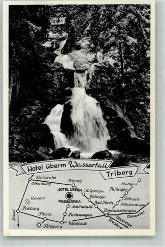 Triberg Hotel überm Wasserfall mit Landkarte