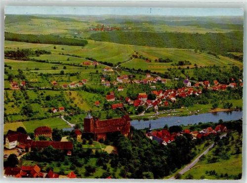 Rothenfels 1971 Fliegeraufnahme Burg Main-Partie