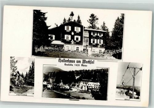 Hallerhaus 1955 Hüttenstempel Gasthaus Seilbahn