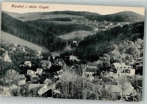 Kipsdorf Panorama des Ortes mit der Bergkirche