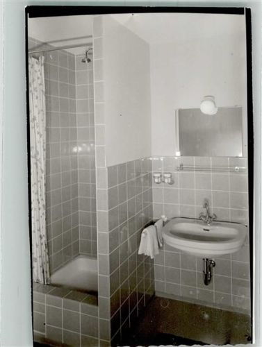 Lam Hotel Post Badezimmer Foto Original aus Archiv eines Ansichtskartenverlages Ort handschriftlich