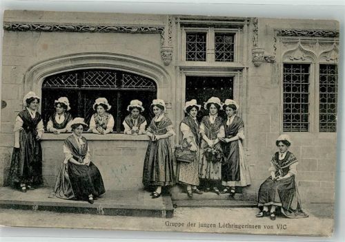 Frauen in Lothringer Tracht Feldpost WK I Landwehr Inf.-Regt. No. 122