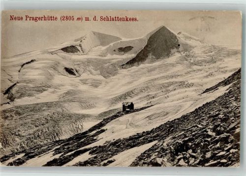 Neue Prager Hütte 1905 Gebrauchsspuren Winter Hütte
