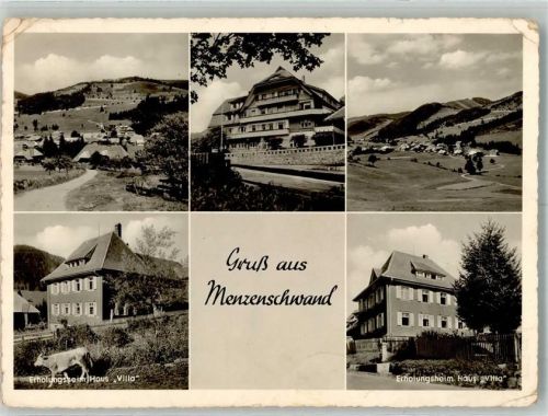 Menzenschwand 1957 Pension Haus Villa