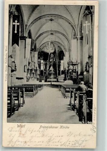 Werl 1904 Inneres der Franziskanerkirche