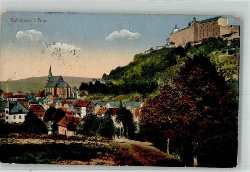 Kulmbach 1915 Panorama des Ortes mit Petrikirche und Plassenburg Verlag Stengel & Co. 46933