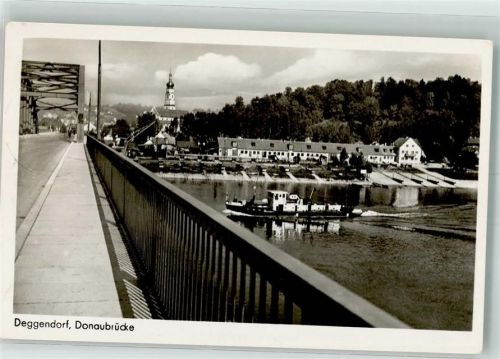 Degendorf Donaubrücke Arbeitsschiff